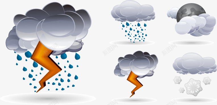 刮风下雨矢量图ai免抠素材_新图网 https://ixintu.com 天气 高清 矢量图