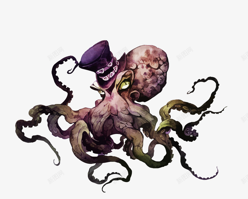 章鱼png免抠素材_新图网 https://ixintu.com PNG PNG免费下载 PNG图片 大海 手绘 章鱼