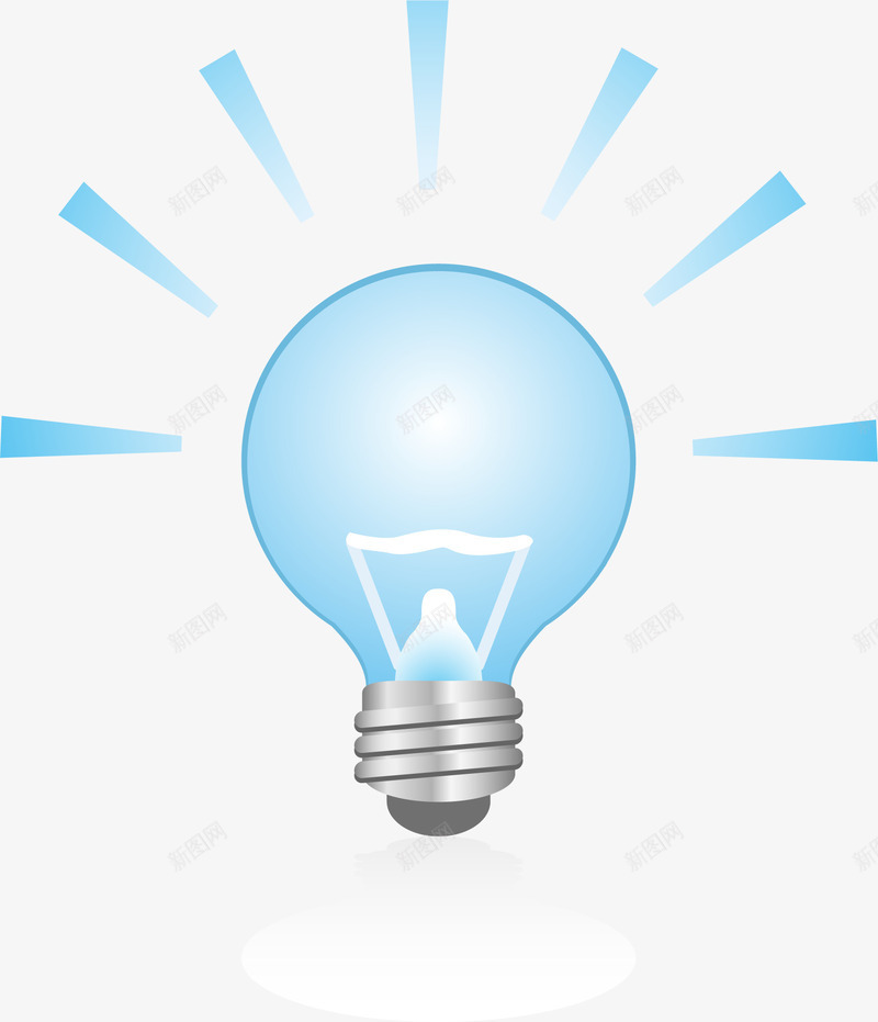 手绘蓝色灯泡图案png免抠素材_新图网 https://ixintu.com 手绘 灯泡图案 蓝色