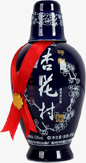 蓝色杏花村酒瓶png免抠素材_新图网 https://ixintu.com 杏花村 蓝色 酒瓶