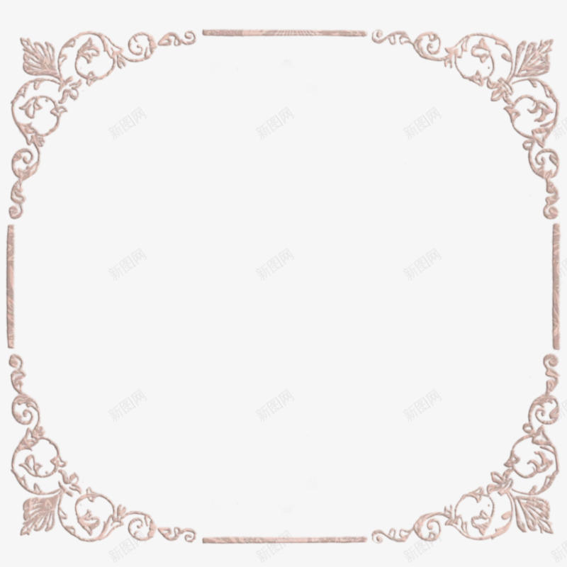 漂亮花纹边框png免抠素材_新图网 https://ixintu.com 方形 漂亮 花纹 边框