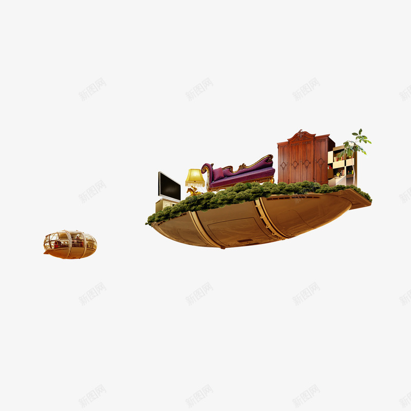 创意飞艇视觉png免抠素材_新图网 https://ixintu.com 家具 广告图片 意视觉 空中飞艇
