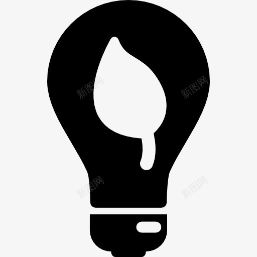 生态理念图标png_新图网 https://ixintu.com 主意 叶 标志 灯 灯泡 离开