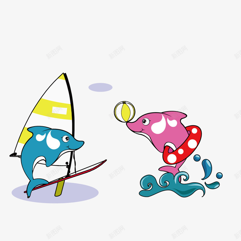 玩球的卡通鲸鱼矢量图ai免抠素材_新图网 https://ixintu.com 卡通 卡通浪花 卡通鲸鱼 鲸鱼 矢量图