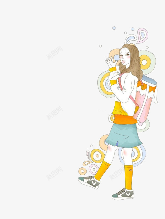 吕习惯女孩png免抠素材_新图网 https://ixintu.com 出游 出行 游玩 美女 观赏
