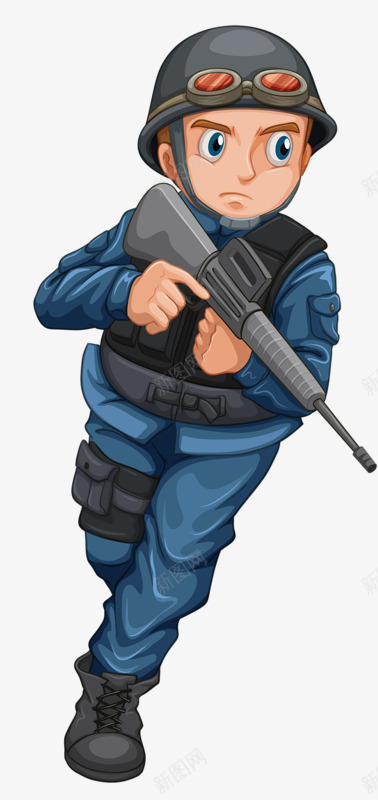 拿枪的战士png免抠素材_新图网 https://ixintu.com 卡通 子弹 手枪 眼镜