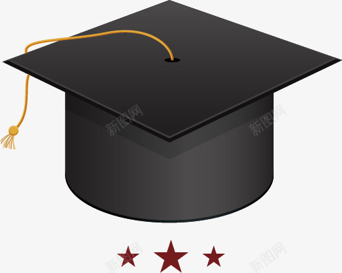 手绘黑色学士帽矢量图ai免抠素材_新图网 https://ixintu.com 学士帽博士帽 手绘 矢量图