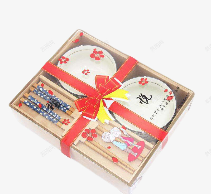 双人碗筷套装png免抠素材_新图网 https://ixintu.com 产品实物 实用品 家具 碗筷套装 装饰 餐具