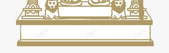 古代部落帝王线描psd免抠素材_新图网 https://ixintu.com 底图 权利 王座 酋长