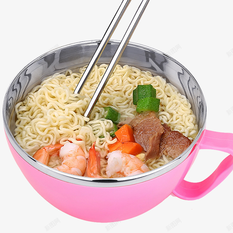 泡面杯png免抠素材_新图网 https://ixintu.com 产品实物 泡面图 碗 粉色 餐具
