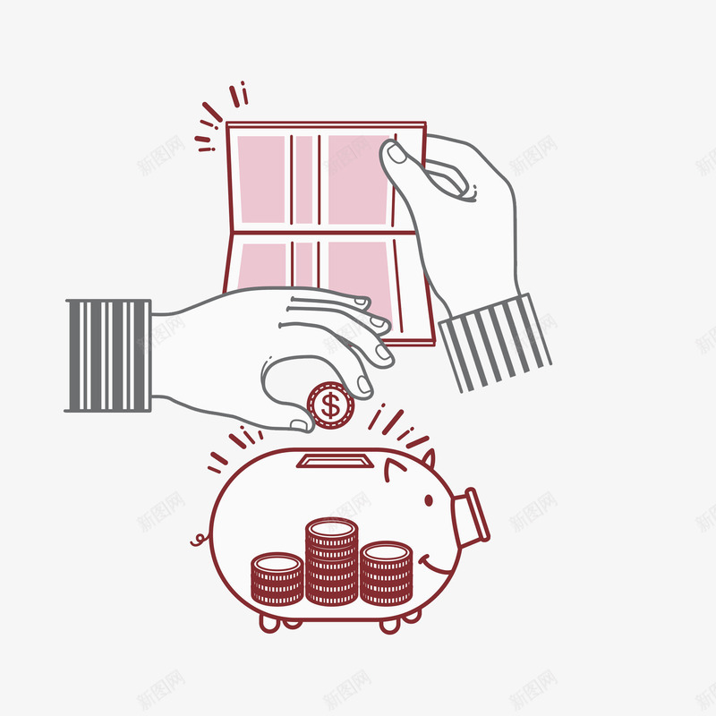 堆叠金币png免抠素材_新图网 https://ixintu.com 可爱 堆叠 存钱小猪 宠物 手绘 手臂 花纹 透明 金币 钱包