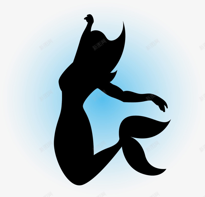 黑色梦幻舞动人鱼png免抠素材_新图网 https://ixintu.com 6月8号 世界海洋日 大海 梦幻人鱼 美人鱼 自然 舞动人鱼