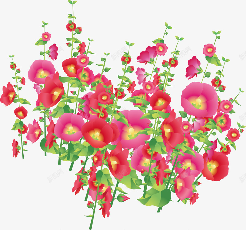 手绘喇叭花png免抠素材_新图网 https://ixintu.com 喇叭花 牵牛花 红色