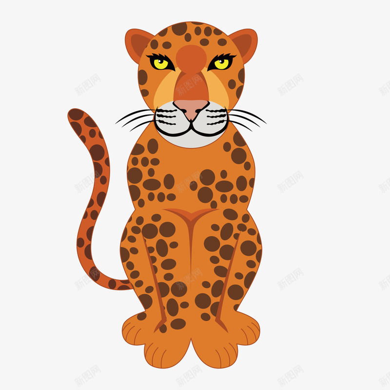 一只豹子矢量图ai免抠素材_新图网 https://ixintu.com 猎食者 猫咪 猫科动物 草原猎手 豹子 矢量图