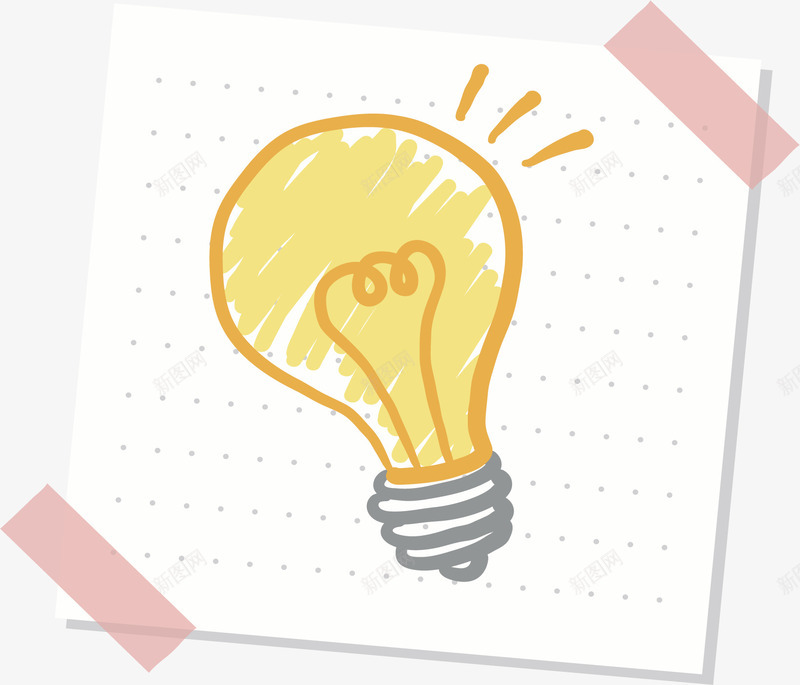 手绘商务灯泡贴纸矢量图ai免抠素材_新图网 https://ixintu.com 商务贴纸 手绘风 灯泡 灯泡贴纸 矢量png 贴纸 矢量图