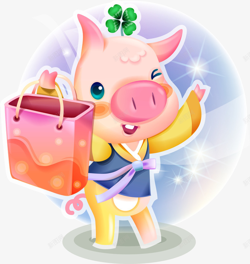 可爱卡通小猪矢量图eps免抠素材_新图网 https://ixintu.com 卡通猪 可爱卡通小猪 小猪 猪 矢量图