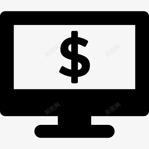 网上商店图标png_新图网 https://ixintu.com 商务和购物 监视器屏幕 网上商店 美元符号