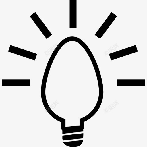 发光的电灯泡图标png_新图网 https://ixintu.com 灯泡 电灯泡