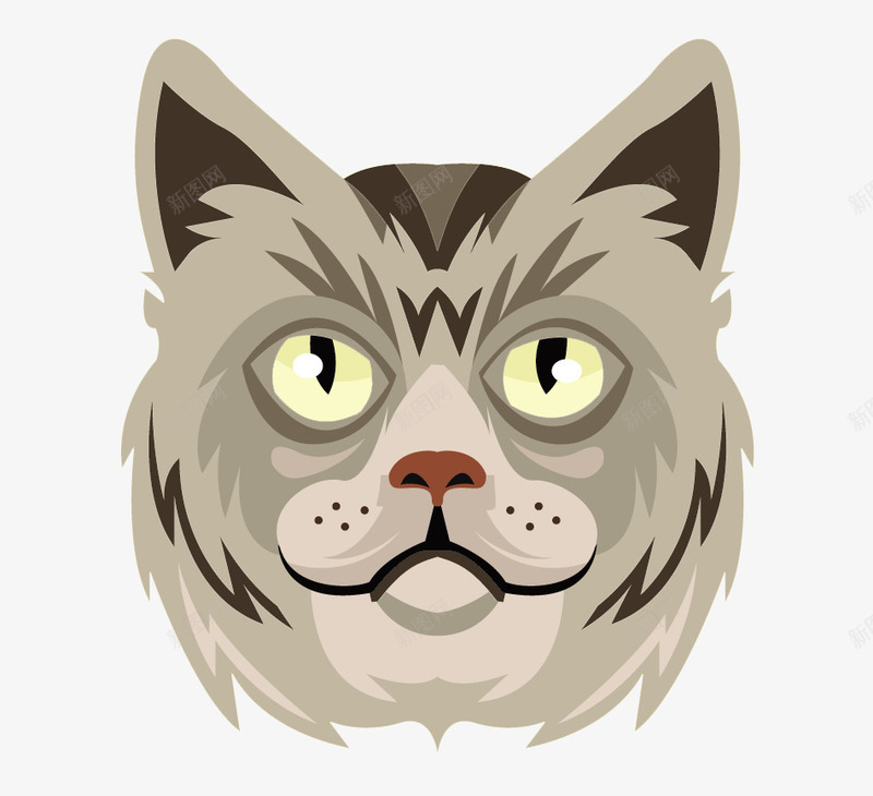 猫头棕色卡通动物免费png免抠素材_新图网 https://ixintu.com 棕色 猫咪 猫头 素材