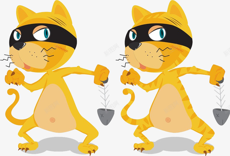 拿鱼跳舞的猫咪png免抠素材_新图网 https://ixintu.com 卡通手绘 手舞足蹈 欢快的 猫咪 舞动全城 舞蹈 跳舞 蹦跳