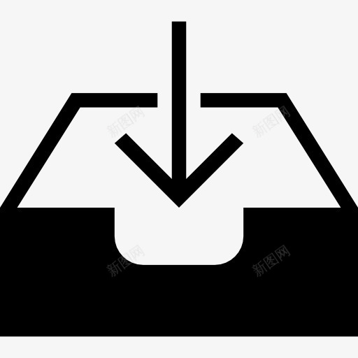 收件箱符号界面图标png_新图网 https://ixintu.com 下载 向下箭头 山楂天气填 托盘 收件箱 界面 符号