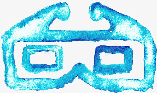 水彩3d眼镜png免抠素材_新图网 https://ixintu.com 3d眼镜 中国风 手绘 水墨 水彩