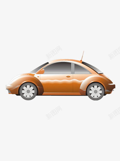 橘黄色甲壳虫卡通小汽车png免抠素材_新图网 https://ixintu.com 卡通 小汽车 小汽车卡通 橘黄色 甲壳