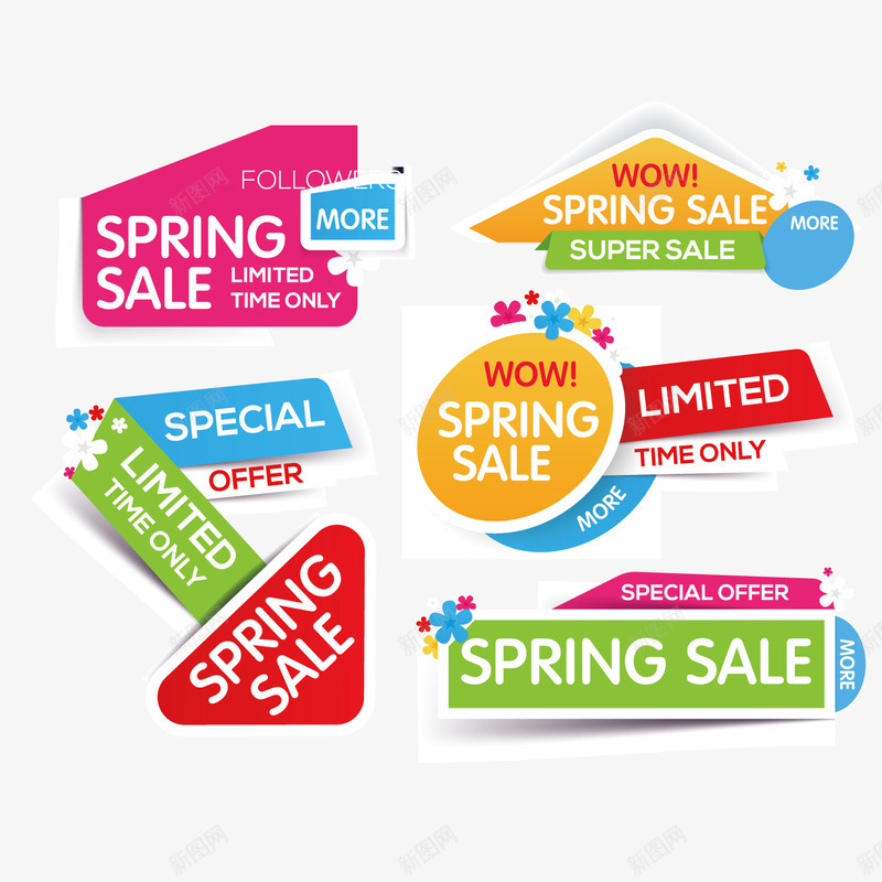 彩色立体几何热卖标签png免抠素材_新图网 https://ixintu.com 几何 彩色 标签 立体