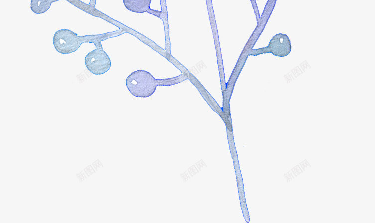 蓝色系手绘水彩花朵png免抠素材_新图网 https://ixintu.com 手绘 水彩 水粉画 清爽 花卉 花朵 蓝色
