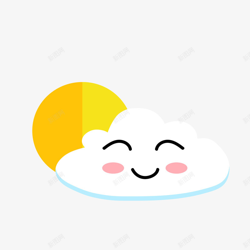 卡通多云矢量图图标eps_新图网 https://ixintu.com PNG图 PNG图下载 创意卡通 卡通 卡通插图 多云 天气图标 插图 矢量图
