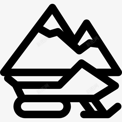 雪橇图标png_新图网 https://ixintu.com 冬季运输 运输 雪地摩托 雪橇