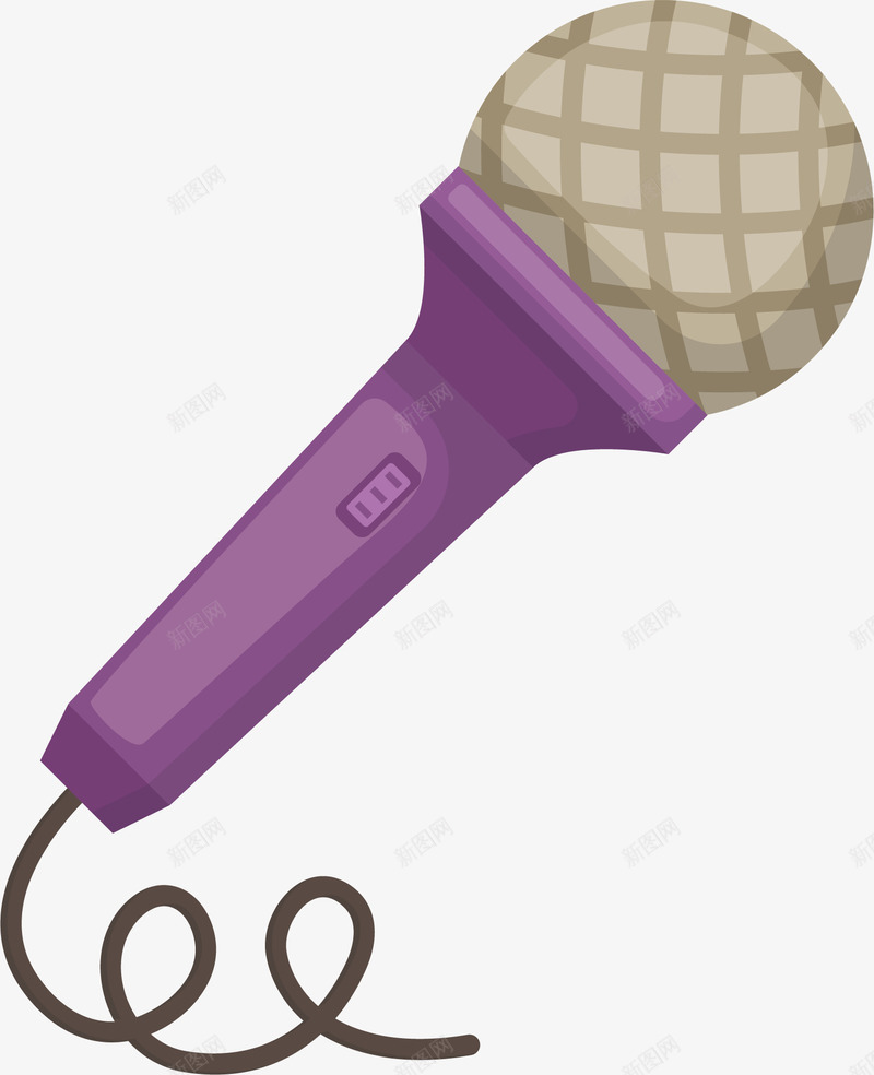 紫色的新年晚会麦克风png免抠素材_新图网 https://ixintu.com 新年晚会 晚会话筒 晚会麦克风 矢量png 话筒 麦克风