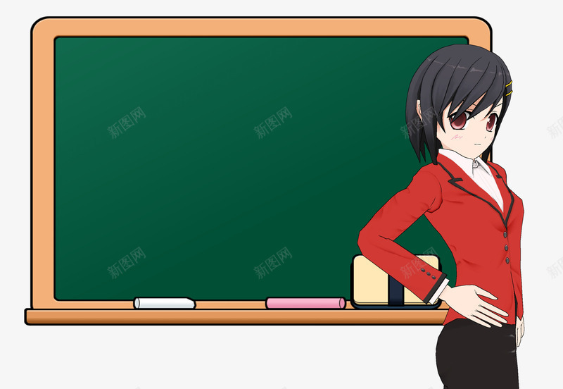 美女老师黑板卡通画png免抠素材_新图网 https://ixintu.com 美女 老师 通画 黑板卡
