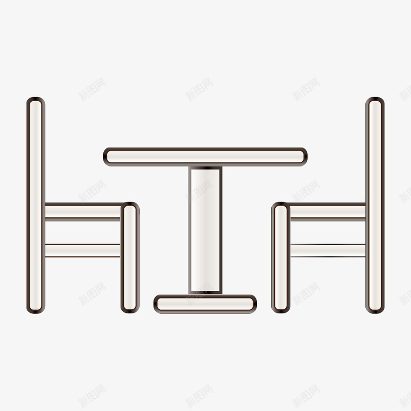 平面桌椅png免抠素材_新图网 https://ixintu.com 卡通 平面桌椅 手绘 方形 水彩画 白色 装饰图案 黑色轮廓