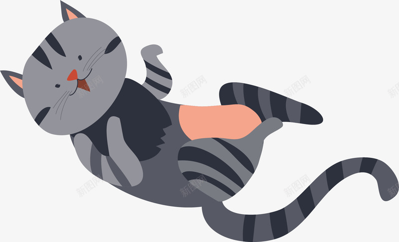 微笑的猫咪矢量图ai免抠素材_新图网 https://ixintu.com 动物 卡通手绘 可爱 图案 宠物 微笑 猫咪 玩耍 矢量图