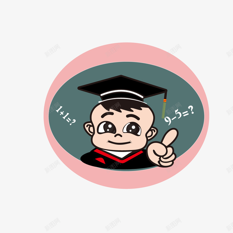小博士课堂矢量图ai免抠素材_新图网 https://ixintu.com 上课 博士帽 大眼睛 学士 小博士 小博士人物 讲课 课堂 黑板 矢量图