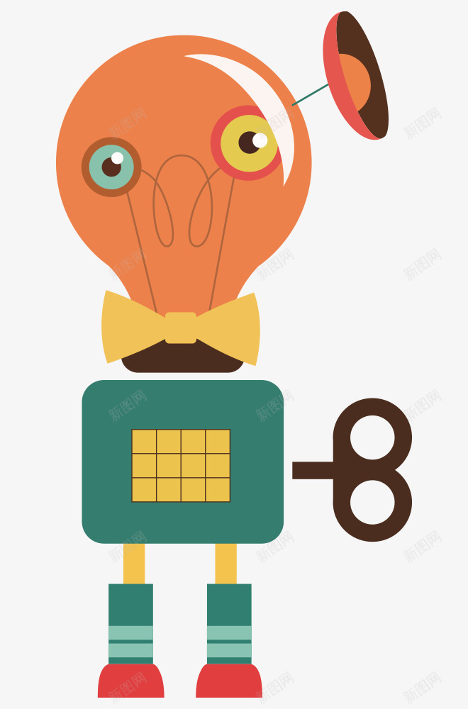 灯泡脑袋接收信号卡通机器人png免抠素材_新图网 https://ixintu.com 卡通 卡通机器人 接收信号 机器人 灯泡