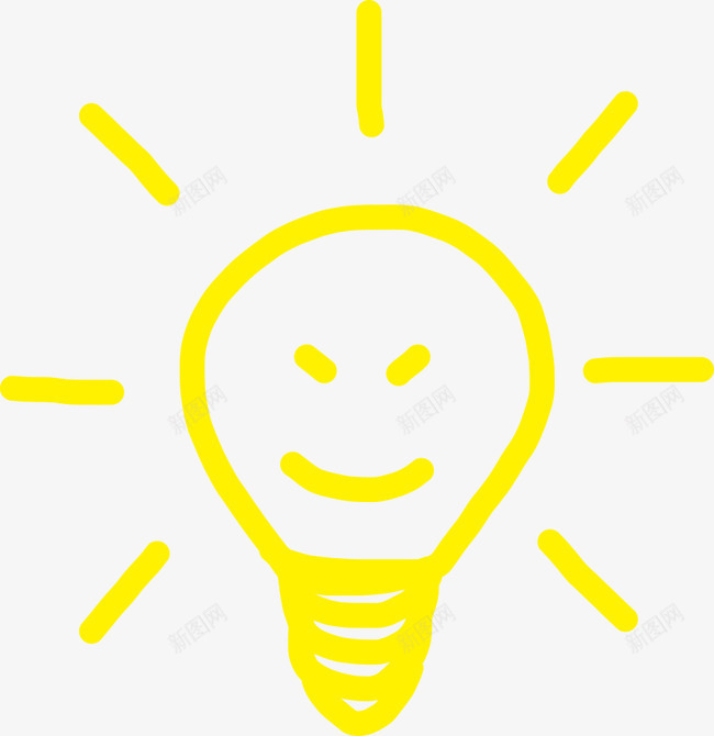 电灯泡png免抠素材_新图网 https://ixintu.com 卡通电灯泡 灯泡 电灯泡 黄色灯泡