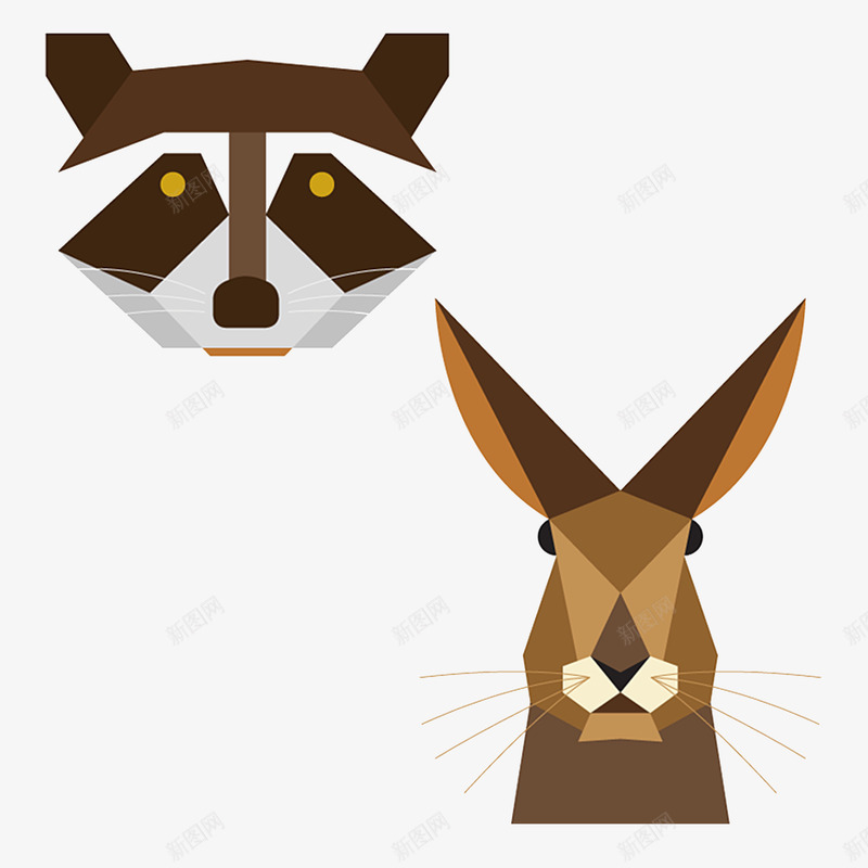 几何动熊猫psd免抠素材_新图网 https://ixintu.com 几何 动物 可爱
