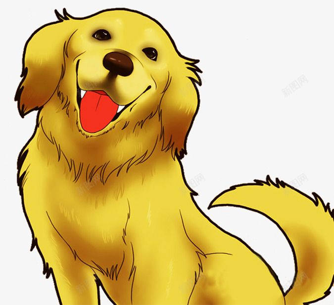 手绘导盲犬png免抠素材_新图网 https://ixintu.com 专业导盲犬 卡通导盲犬 导盲犬 忠诚的导盲犬 盲人的导盲犬 黄色导盲犬
