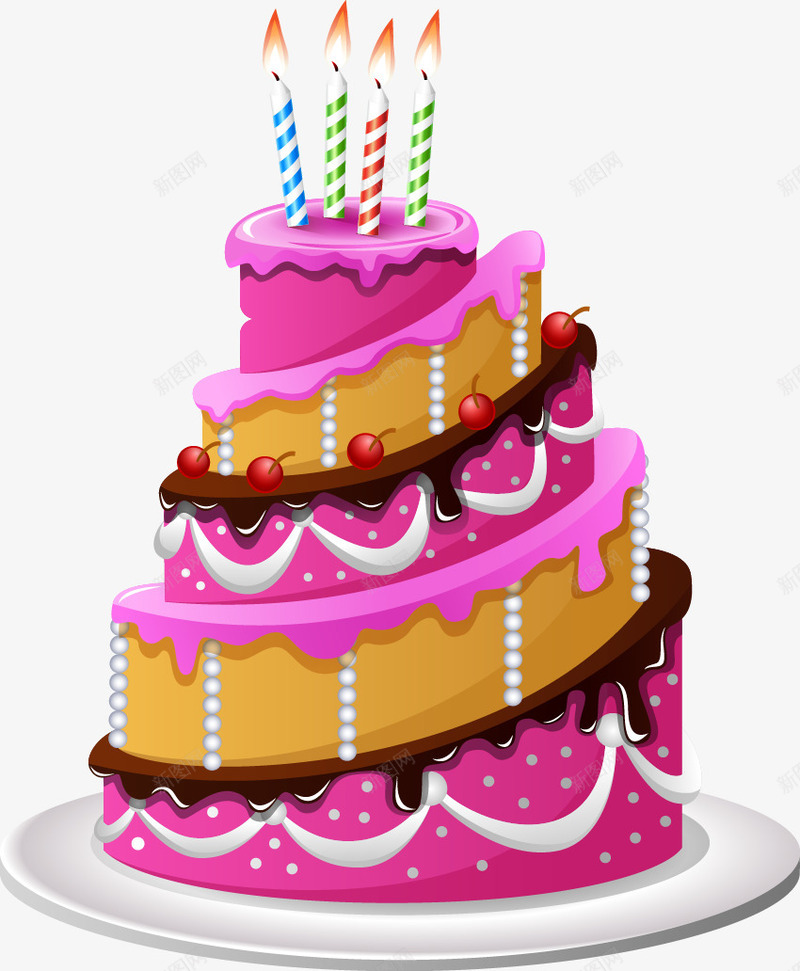 卡通生日蛋糕节日矢量图ai免抠素材_新图网 https://ixintu.com 卡通 甜品 生日 生日蛋糕 节日 蛋糕 食物 矢量图
