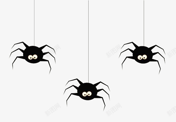 手绘黑色蜘蛛图标png_新图网 https://ixintu.com 卡通蜘蛛网 昆虫 矢量手绘 虫子 蜘蛛 蜘蛛丝 蜘蛛网 黑色