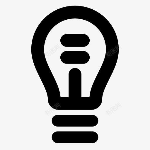 黑色卡通图标灯泡png_新图网 https://ixintu.com 卡通 图标 灯泡 黑色