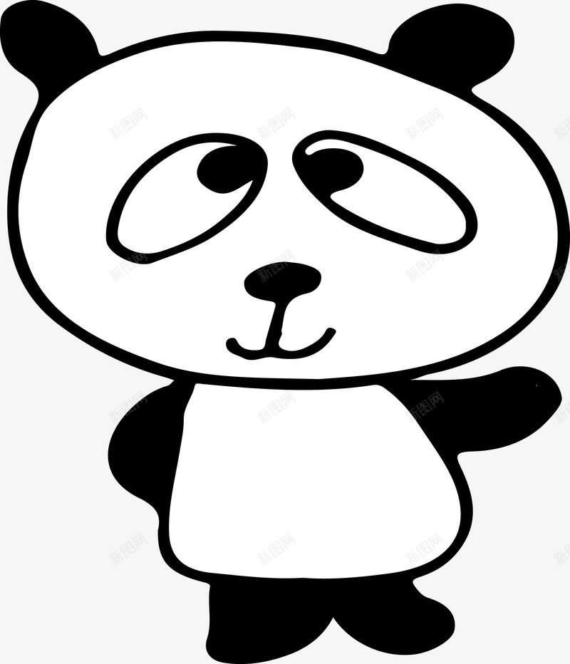 卡通小熊猫png免抠素材_新图网 https://ixintu.com 动物 卡通 手绘 熊猫
