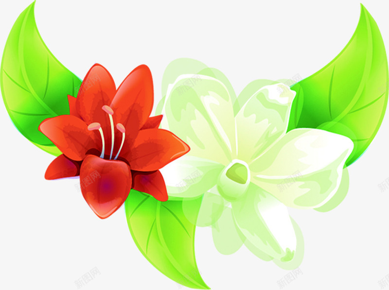 唯美清爽春天卡通花朵png免抠素材_新图网 https://ixintu.com 卡通 春天 清爽 花朵