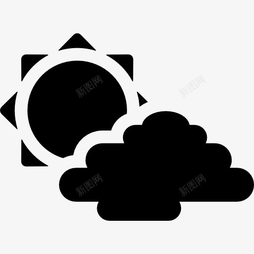 大太阳和云图标png_新图网 https://ixintu.com 云 多云 天气 晴朗 阳光 阴云密布