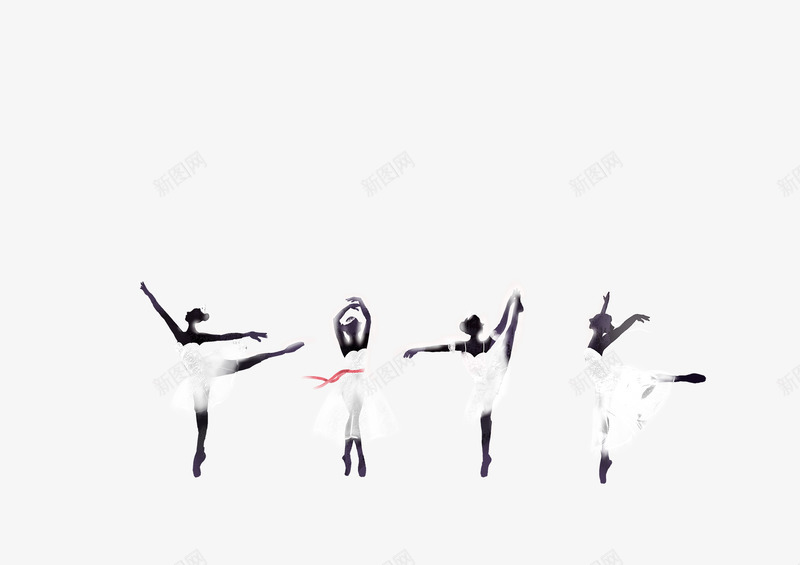 跳芭蕾舞女孩png免抠素材_新图网 https://ixintu.com 女孩 手绘 芭蕾小人 跳芭蕾舞 造型 黑白