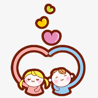 卡通红心男孩女孩png免抠素材_新图网 https://ixintu.com 卡通 女孩 男孩 红心