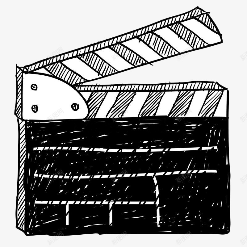 手绘场记牌png免抠素材_新图网 https://ixintu.com 场记牌 手绘 拍电影 电影 电影业 电影院 胶片 设计