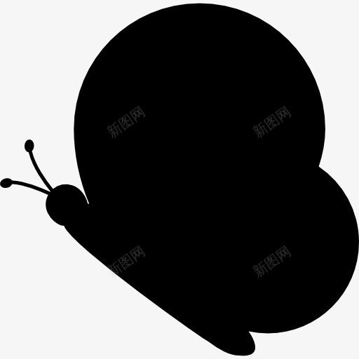 圆形蝴蝶面对左图标png_新图网 https://ixintu.com 动物 圆 形状 昆虫 蝴蝶 轮廓 黑色
